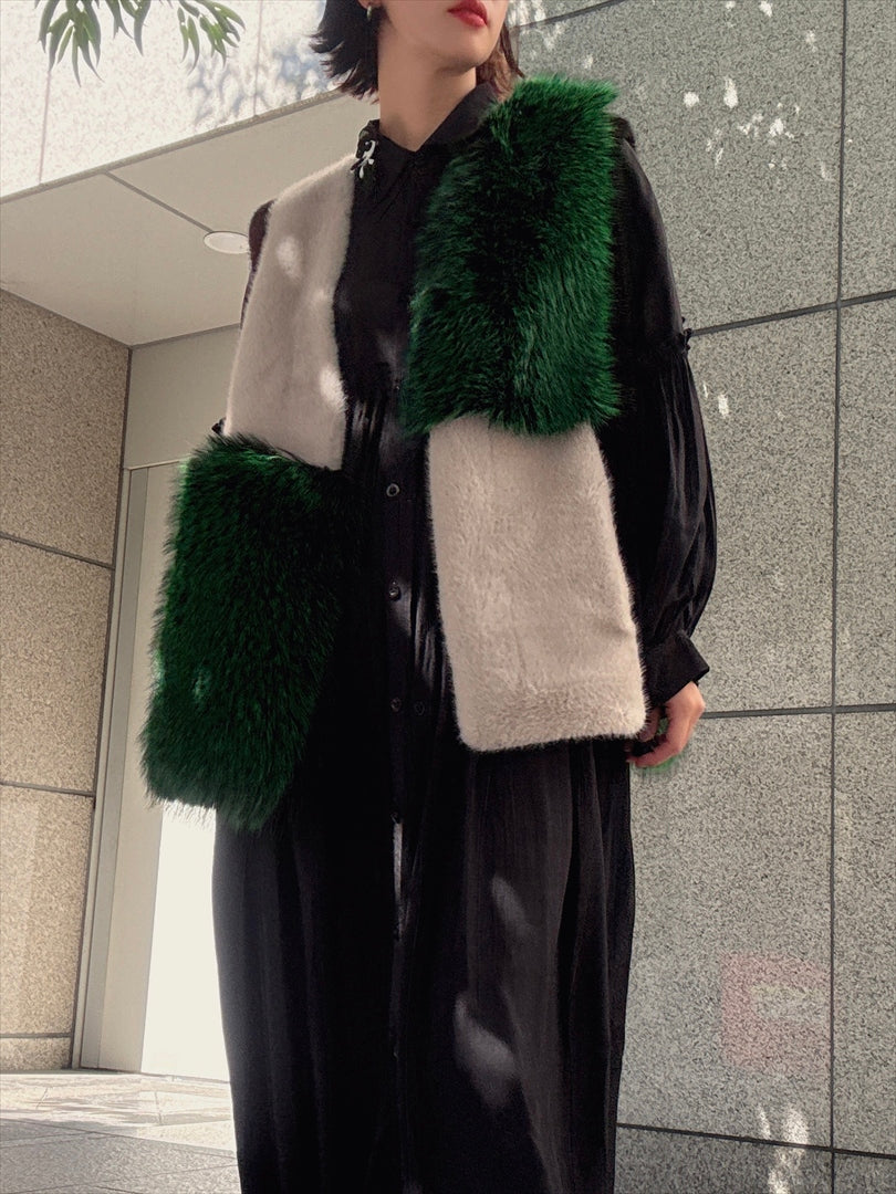 multi fake fur vest