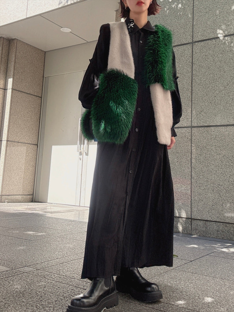 multi fake fur vest