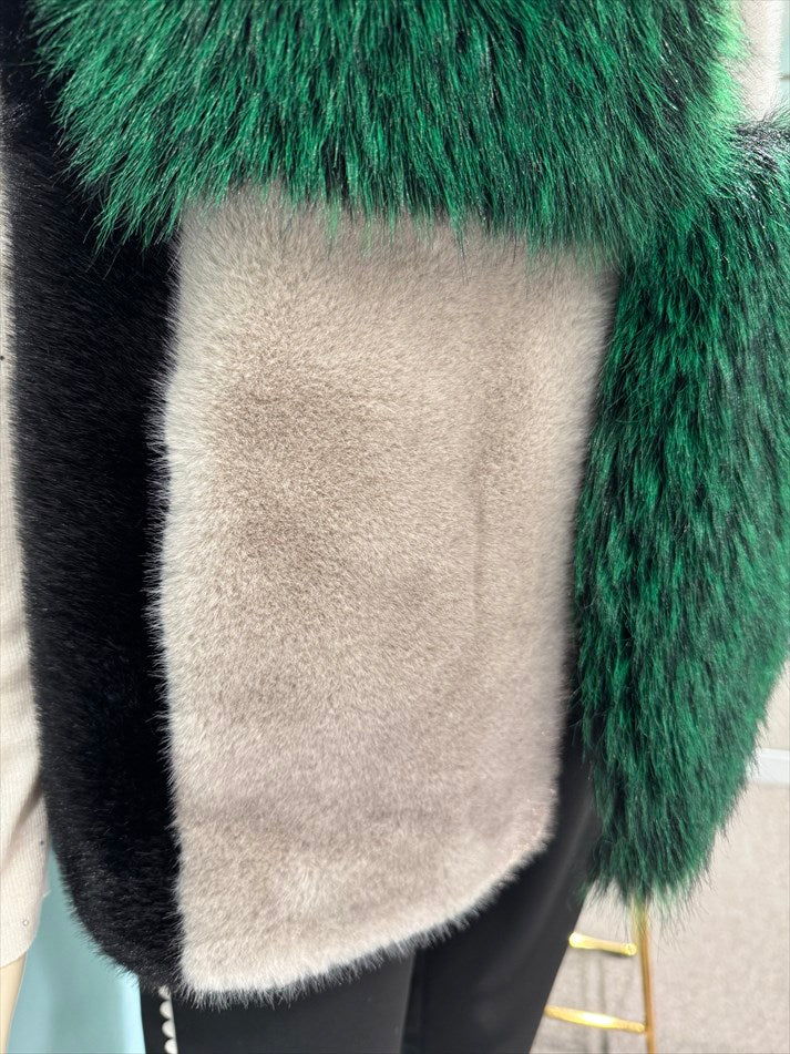 multi fake fur vest