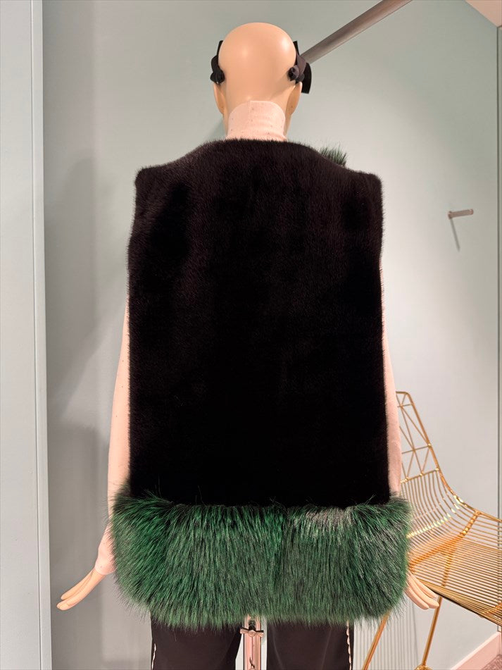 multi fake fur vest