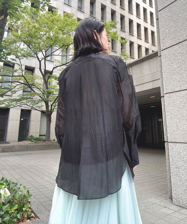 sleeve back see through tailored jacket