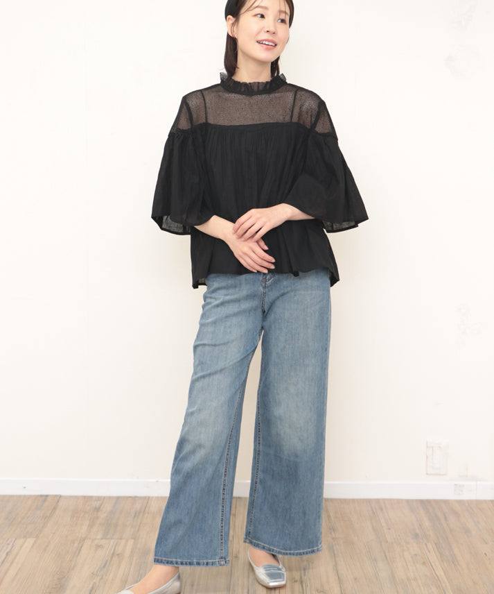 wide denim pants