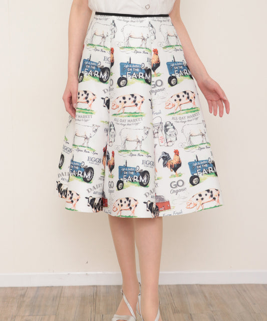 FARM printed bonded skirt