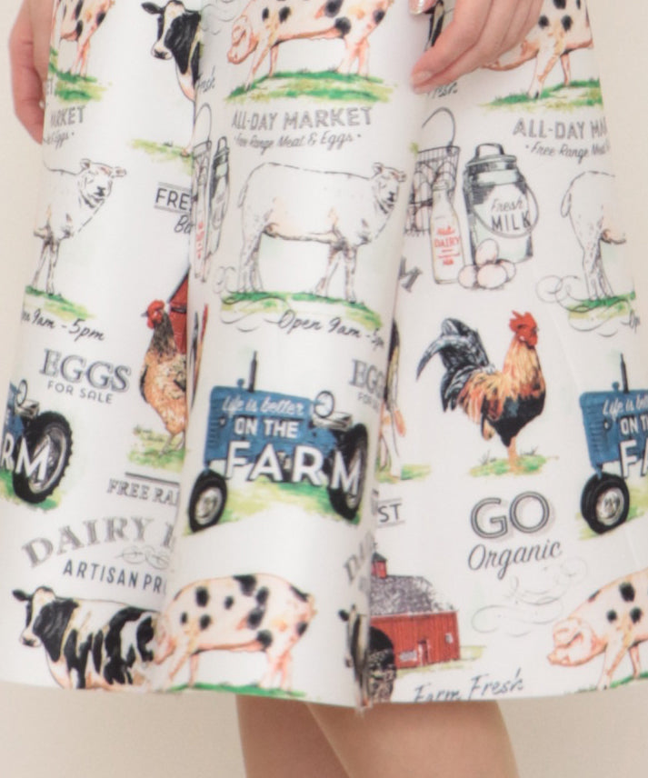 FARM printed bonded skirt