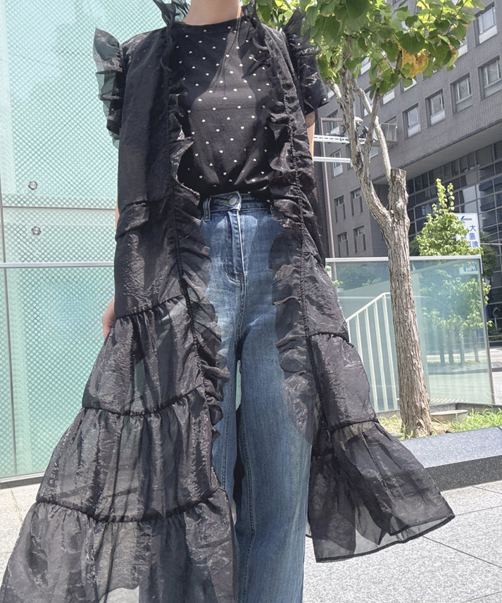 see through frills vest