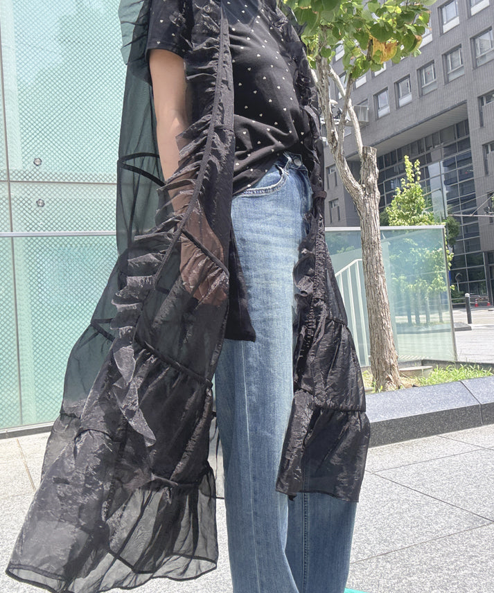 see through frills vest