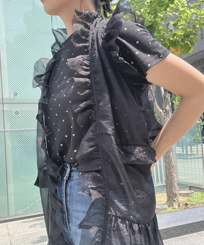see through frills vest
