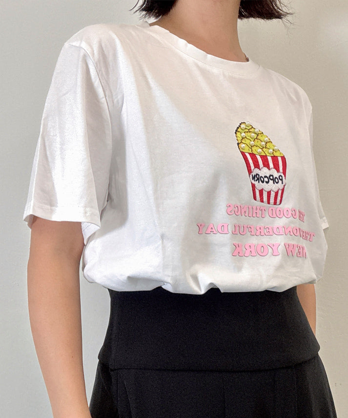 popcorn print T-shirt