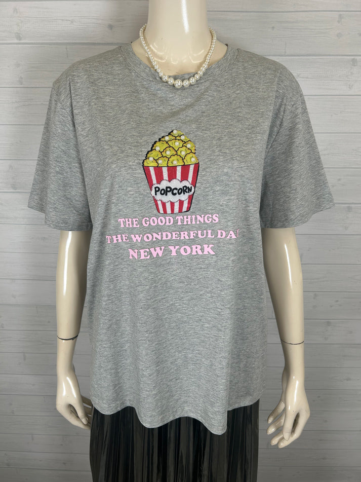 popcorn print T-shirt