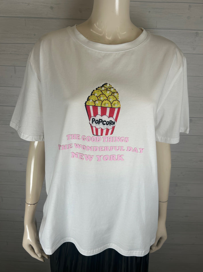 popcorn print T-shirt
