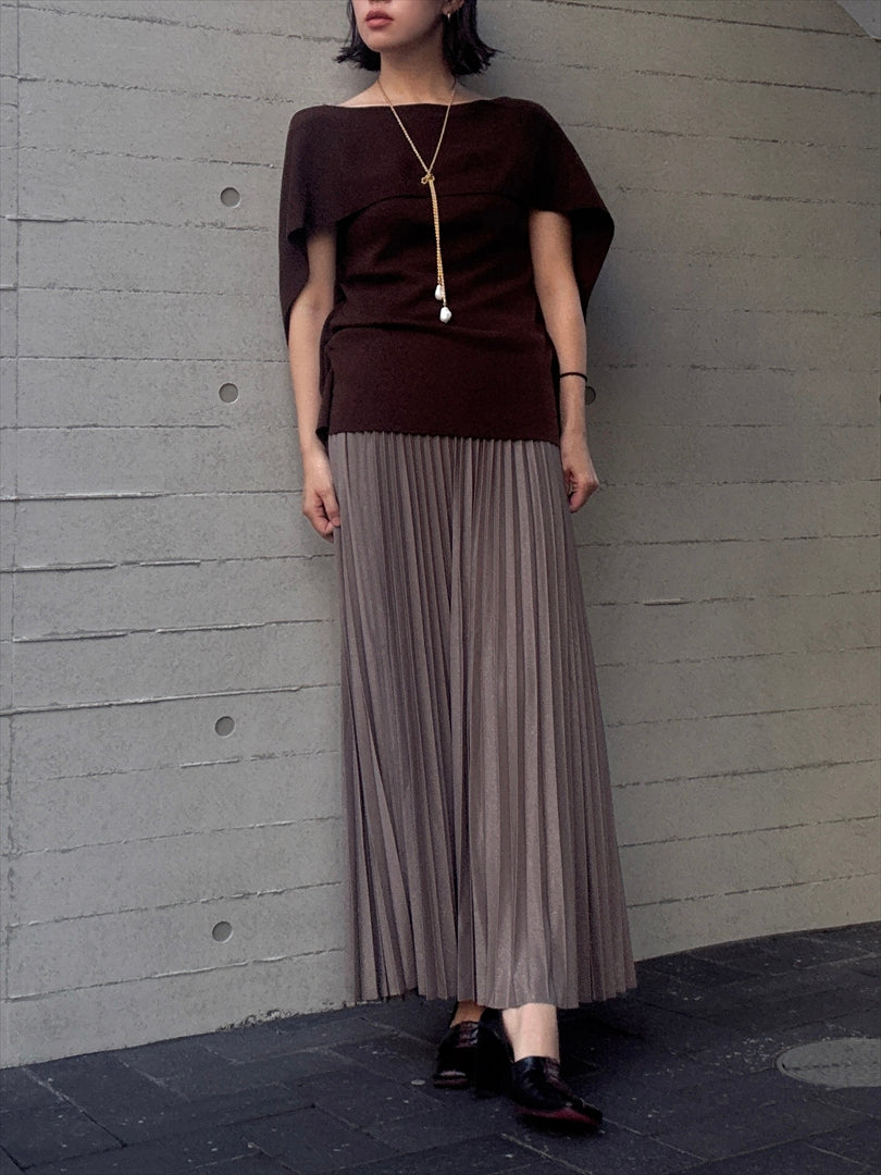 pleated skirt with lame