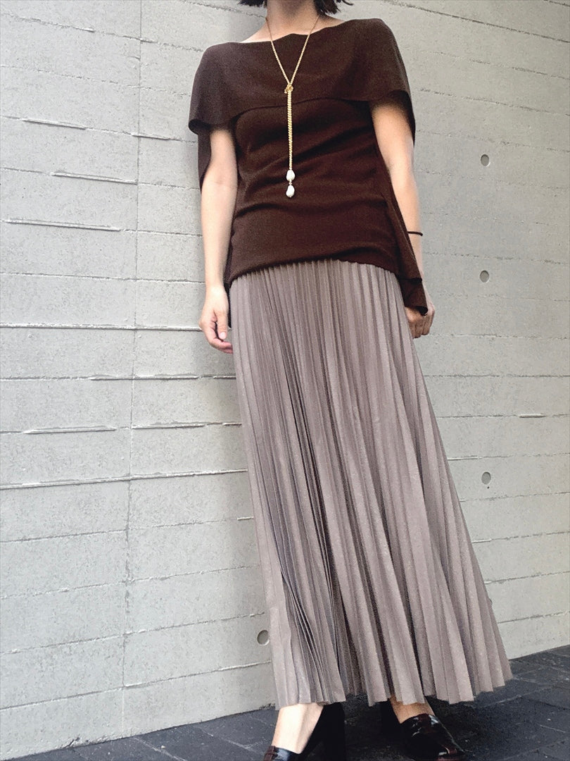 pleated skirt with lame