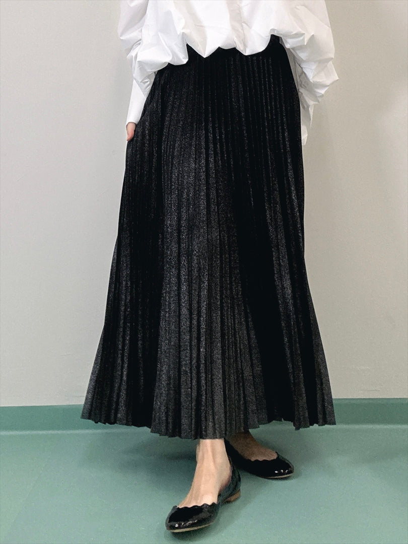 pleated skirt with lame