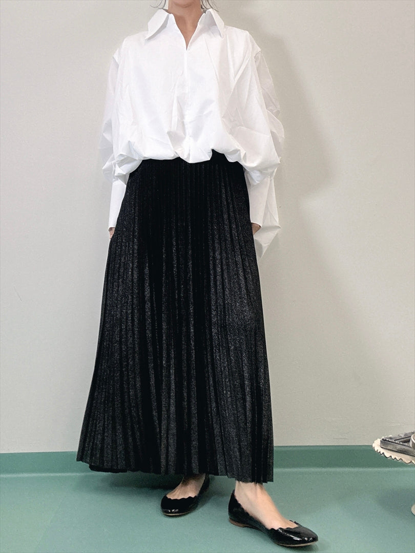 pleated skirt with lame