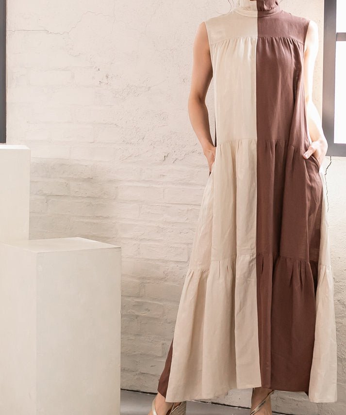 foil high neck bycolor onepiece