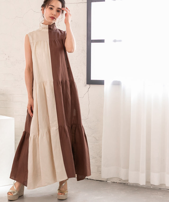 foil high neck bycolor onepiece