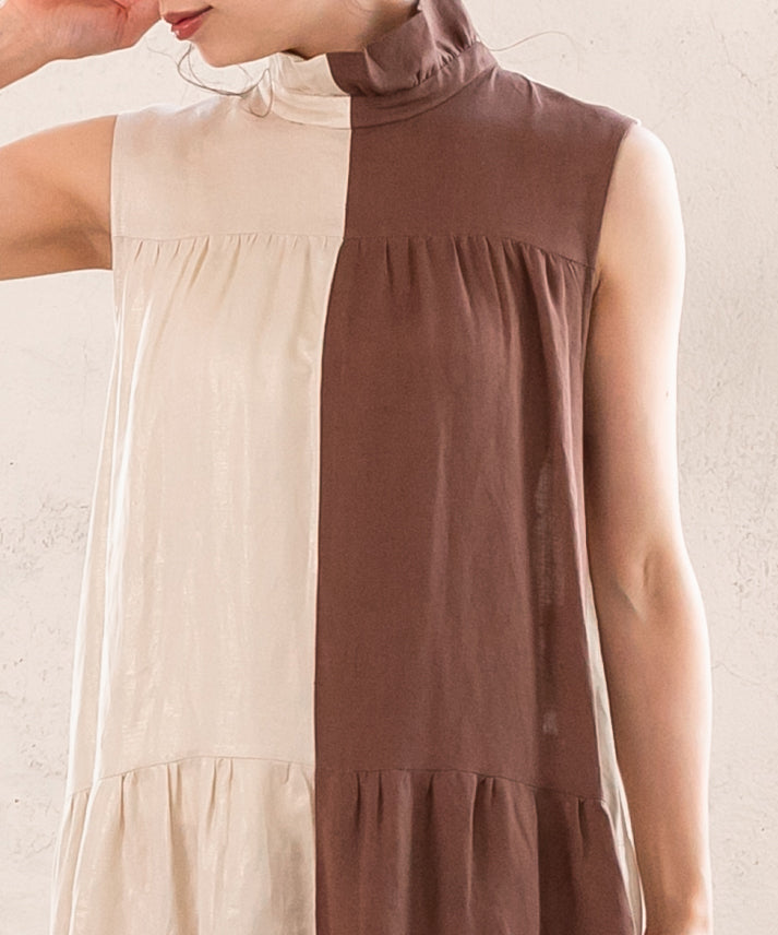 foil high neck bycolor onepiece