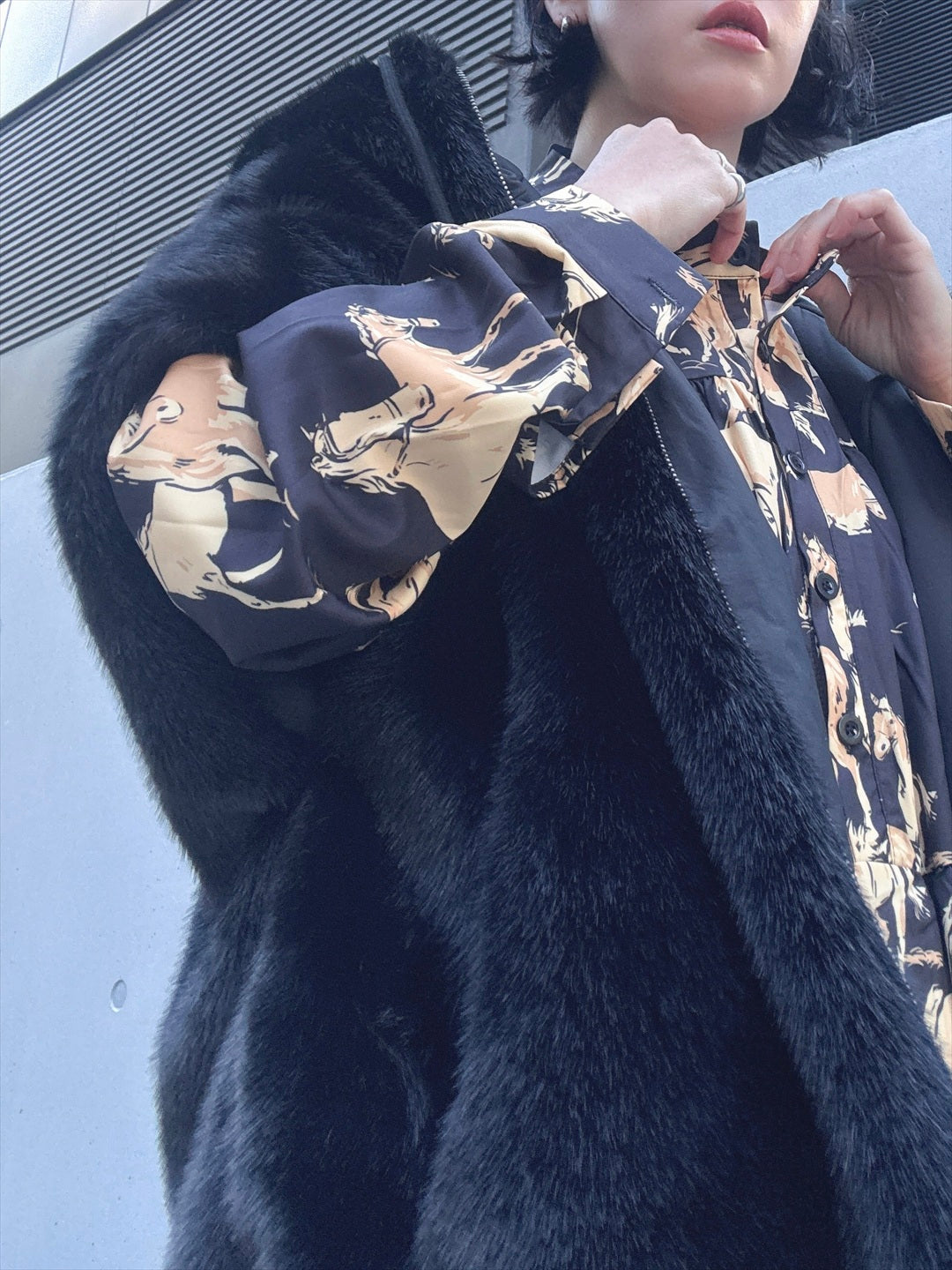 horse pattern tered one piece