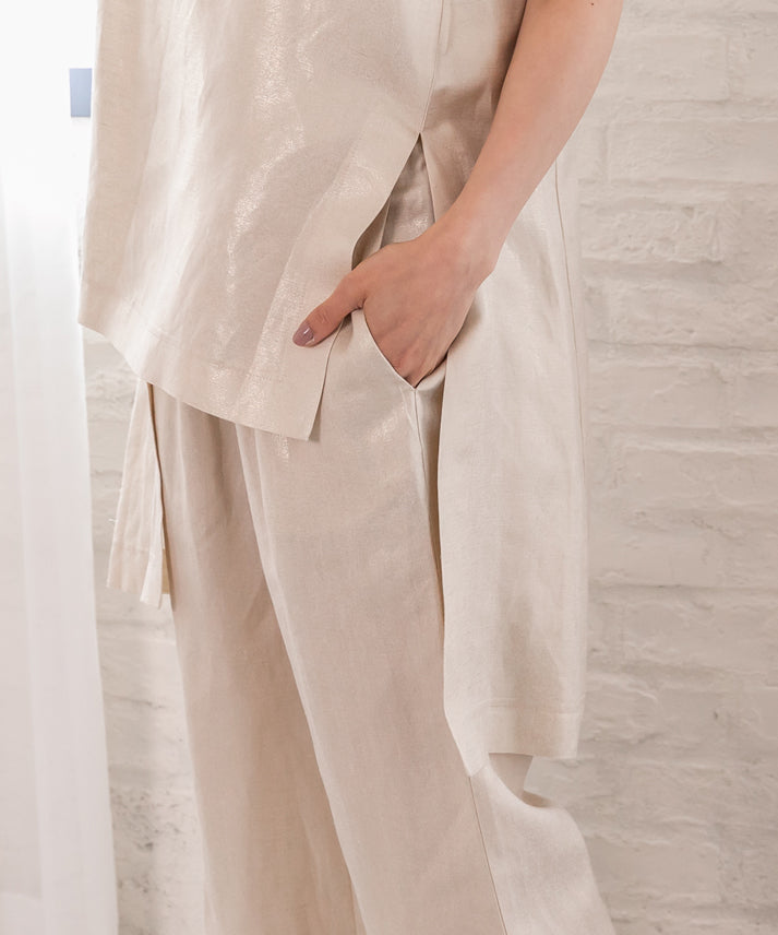 hemp×rayon nosleeve blouse