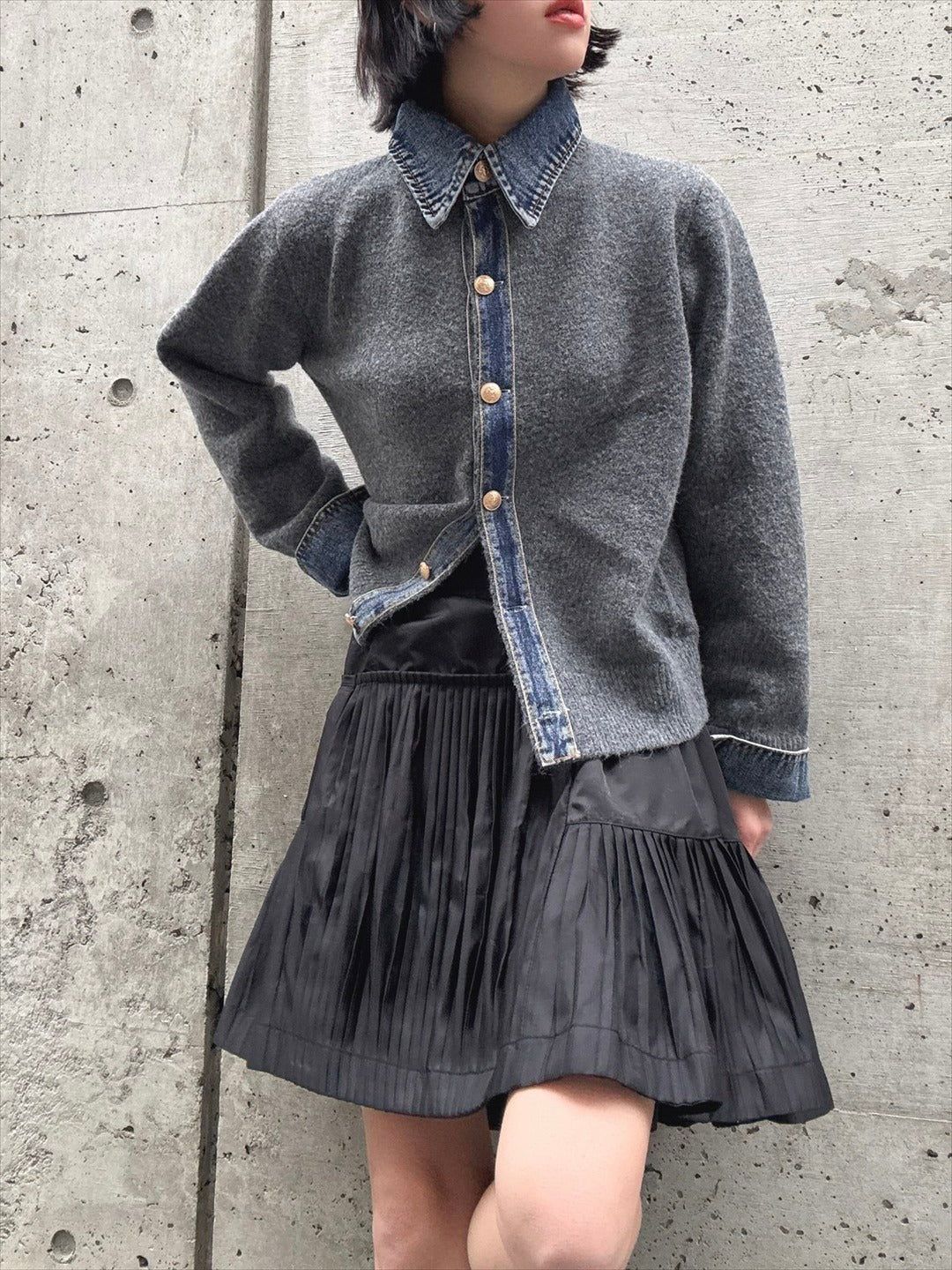 mode taffeta pleated skirt