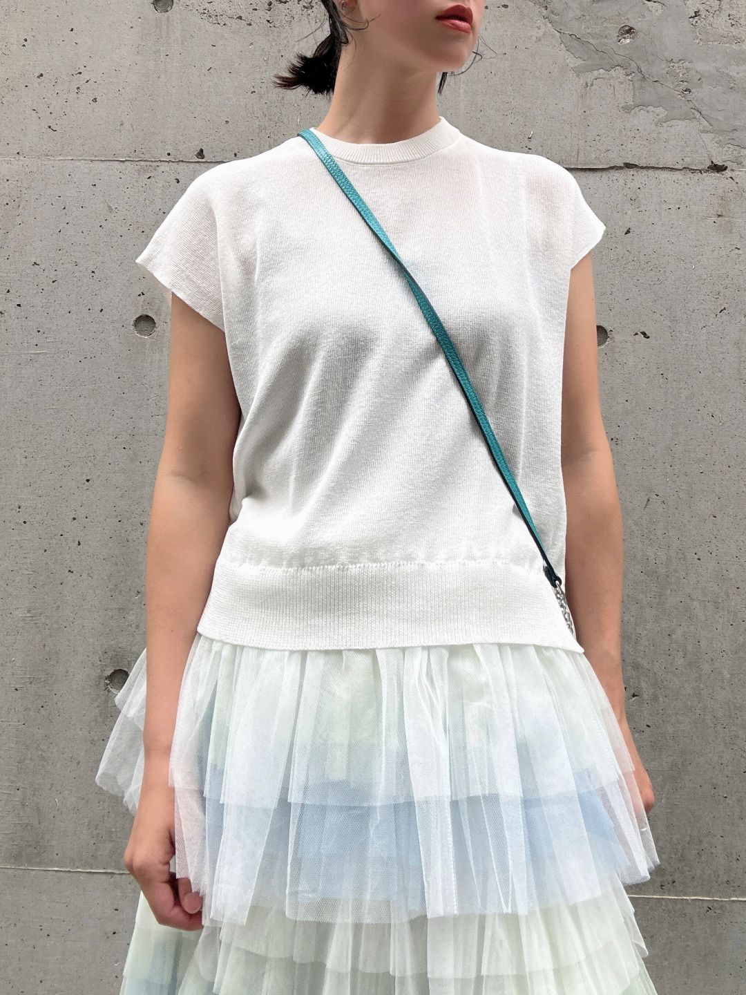 tulle hem summer knit