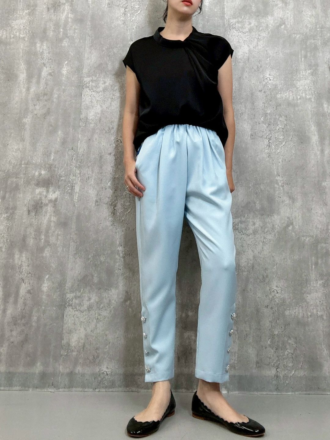 satin french sleeve
