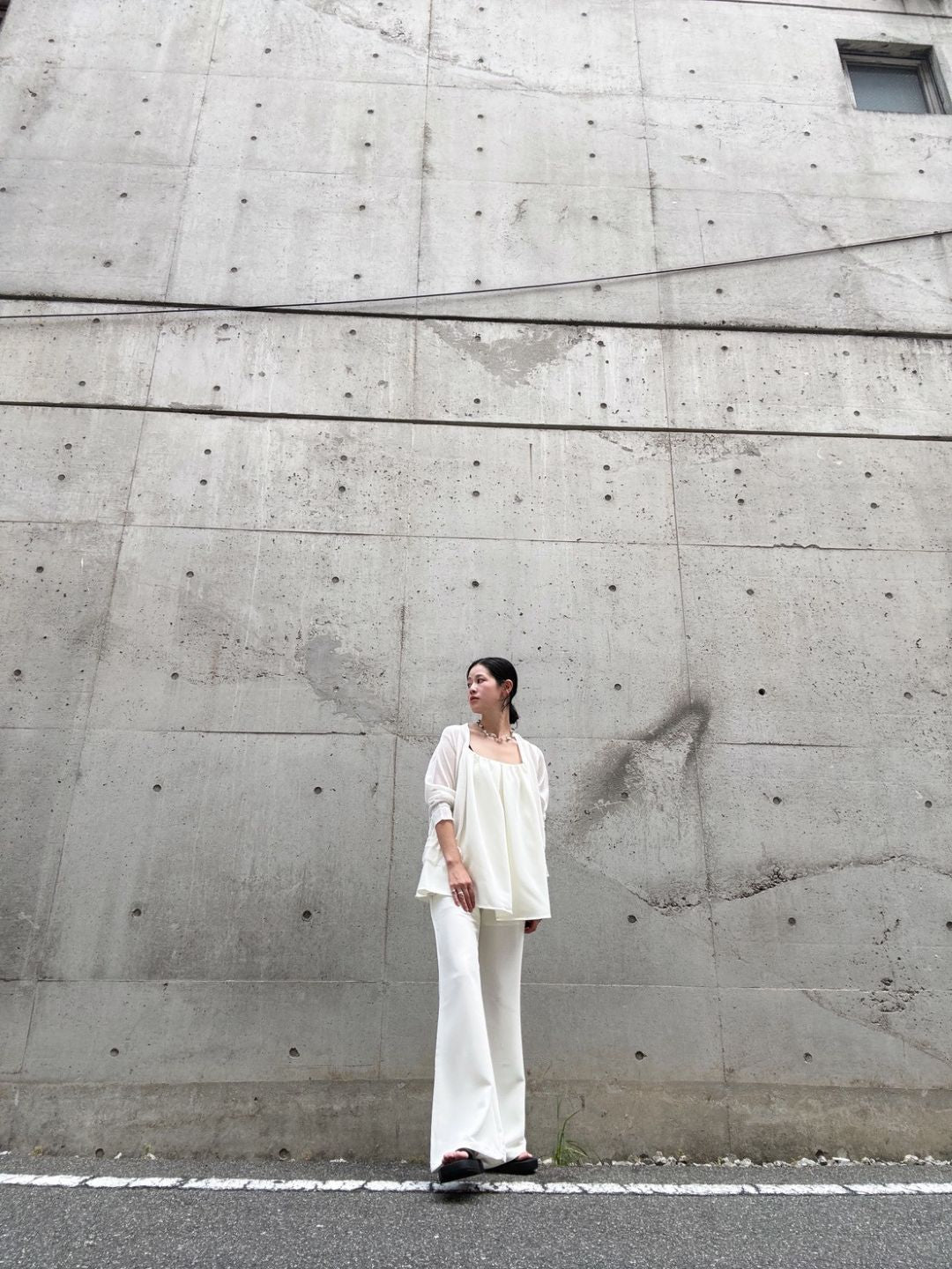 sheer hem frill short cardigan