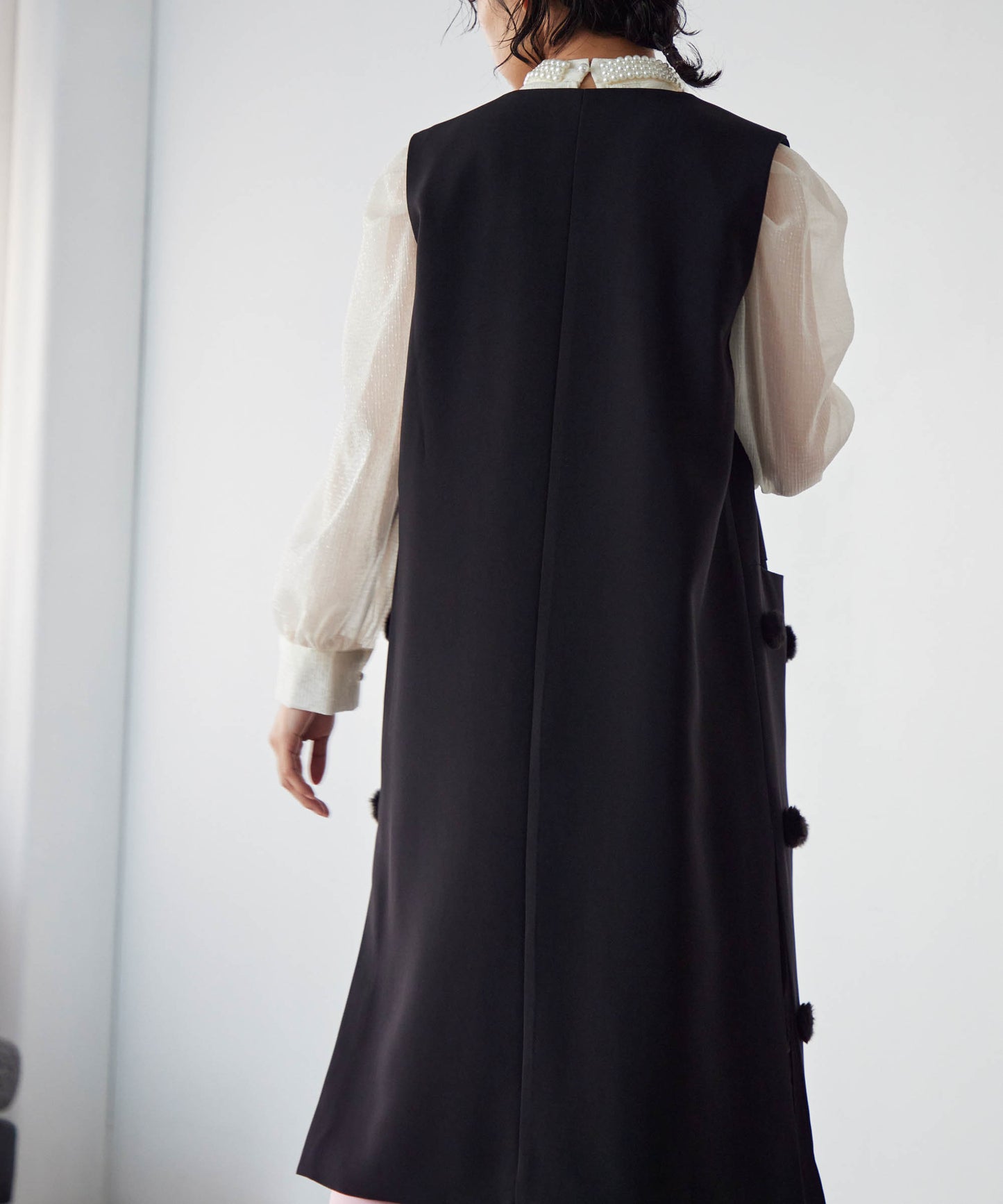 bonbon fur long gilet