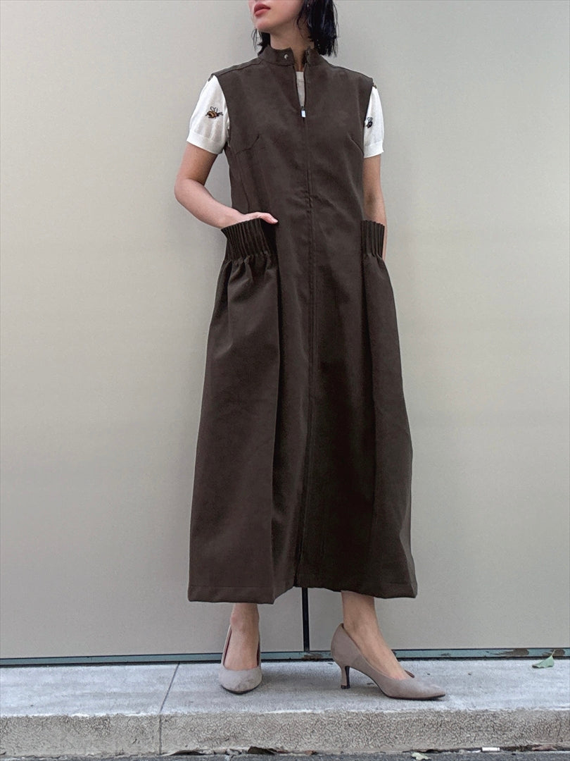 different material zip one piece