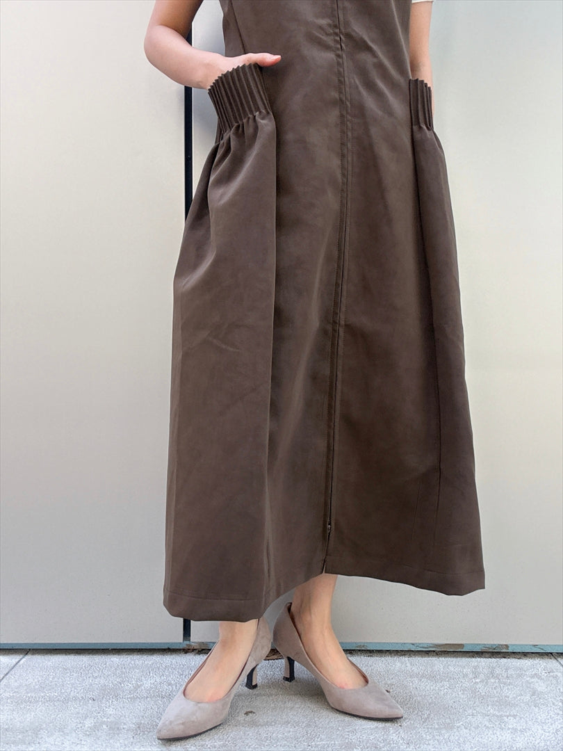 different material zip one piece