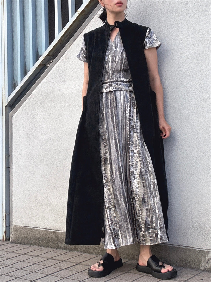 different material zip one piece