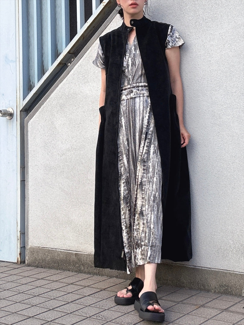 different material zip one piece