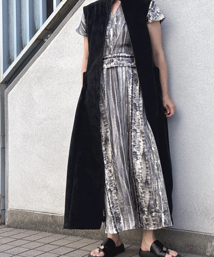 different material zip one piece