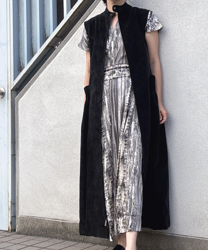 different material zip one piece