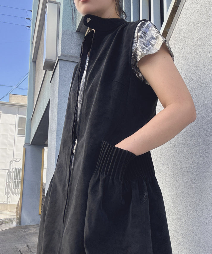 different material zip one piece