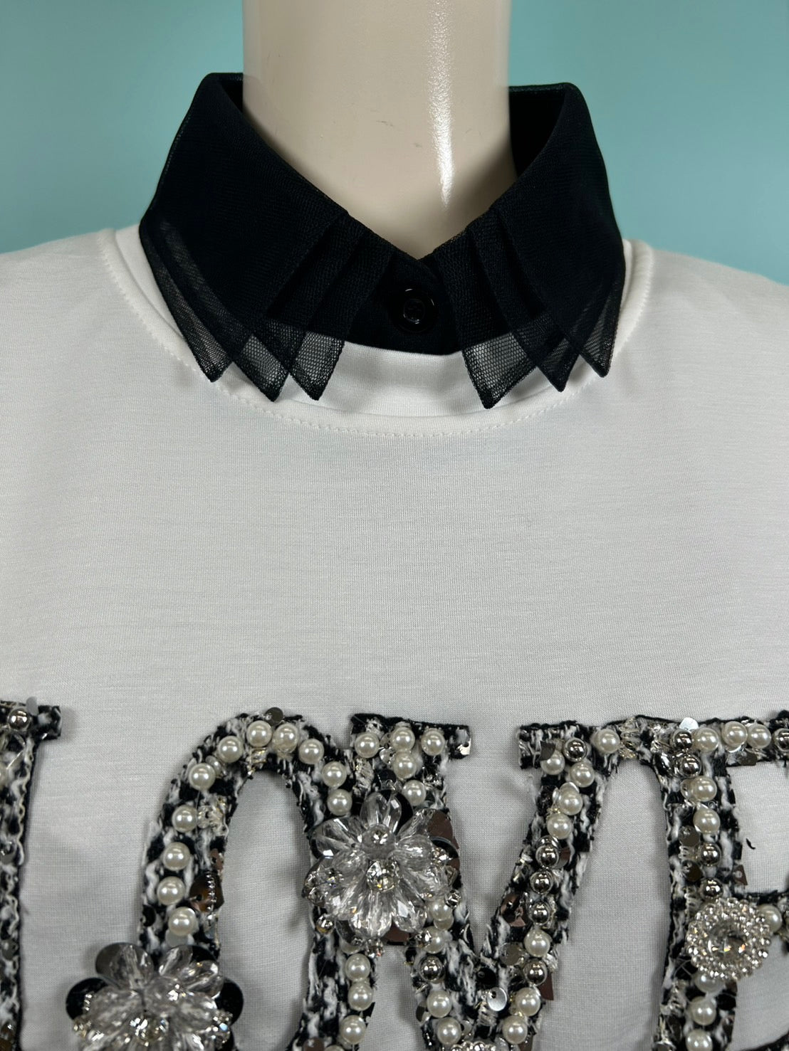 tulle three step false collar