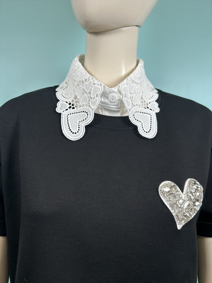 heart lace false collar