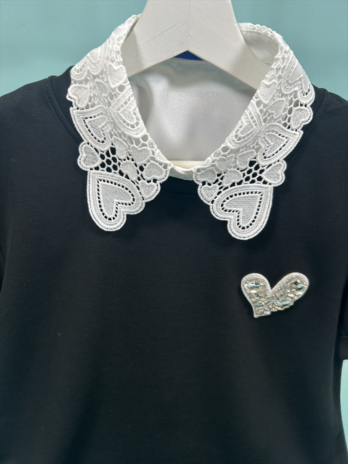 heart lace false collar