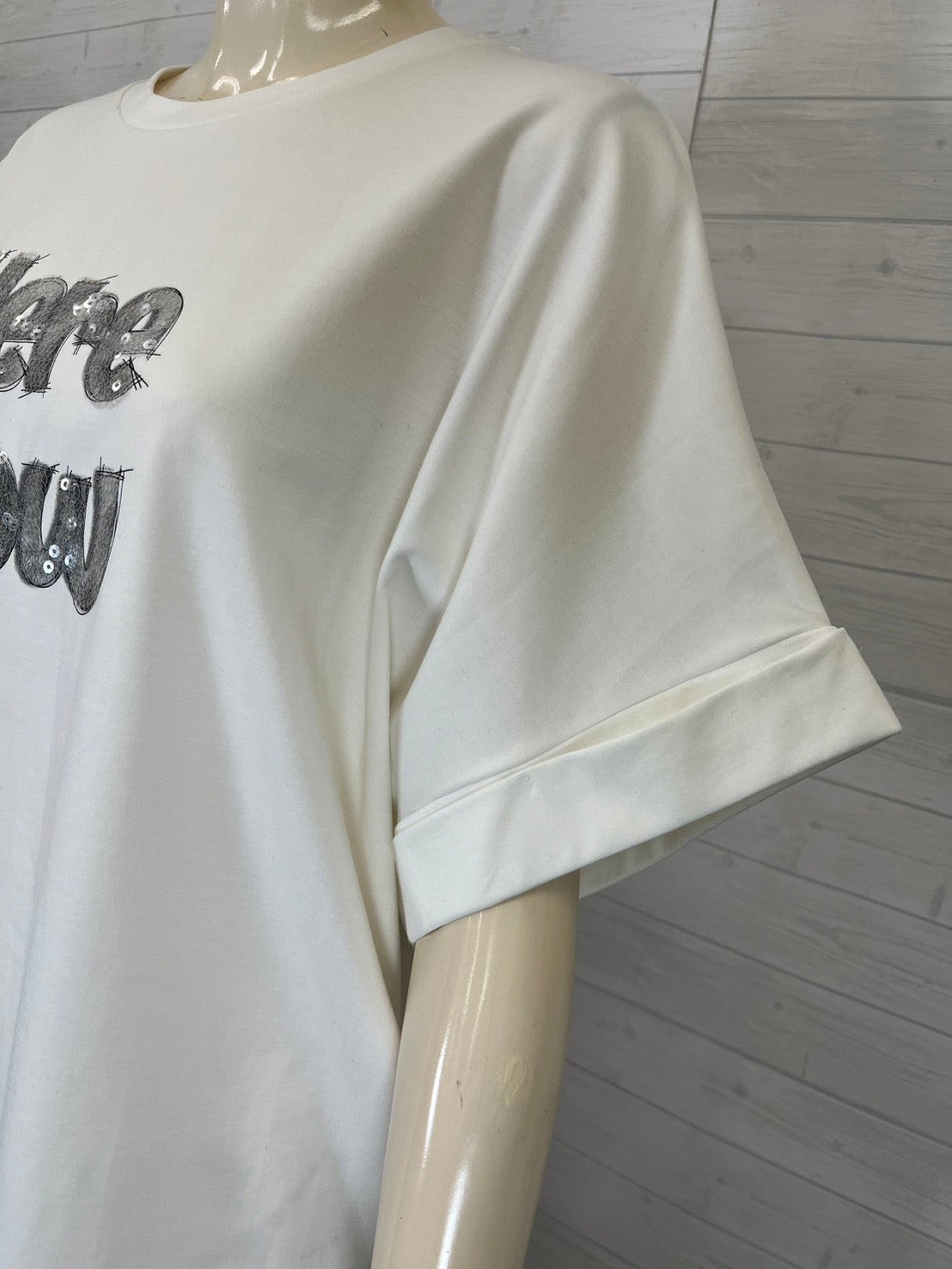 sequins logo T shirt