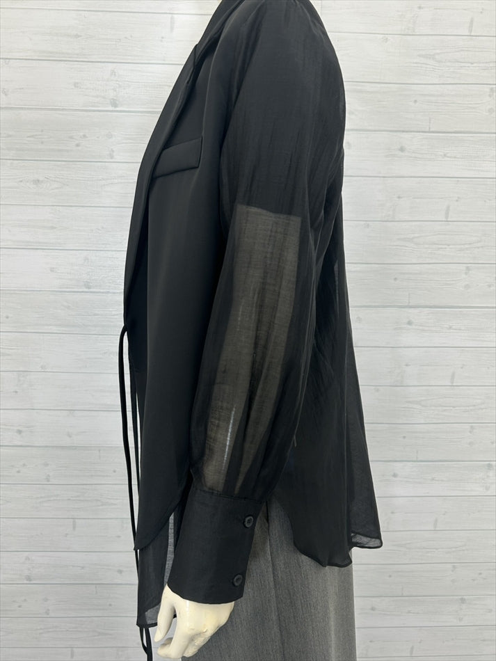 sleeve back see through tailored jacket
