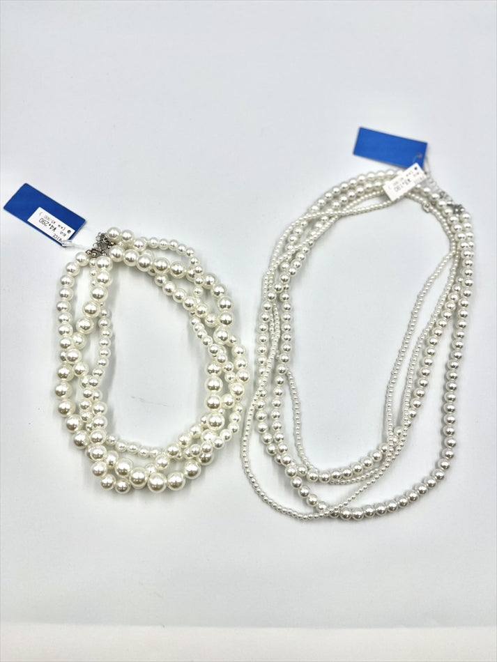 double series pearl necklace (long)