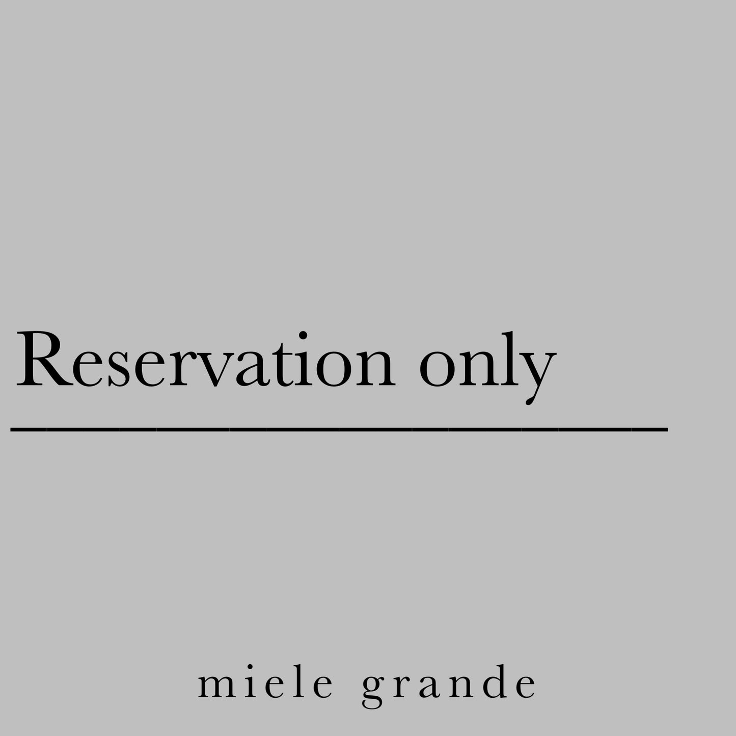 Reservation only※事前予約のみ