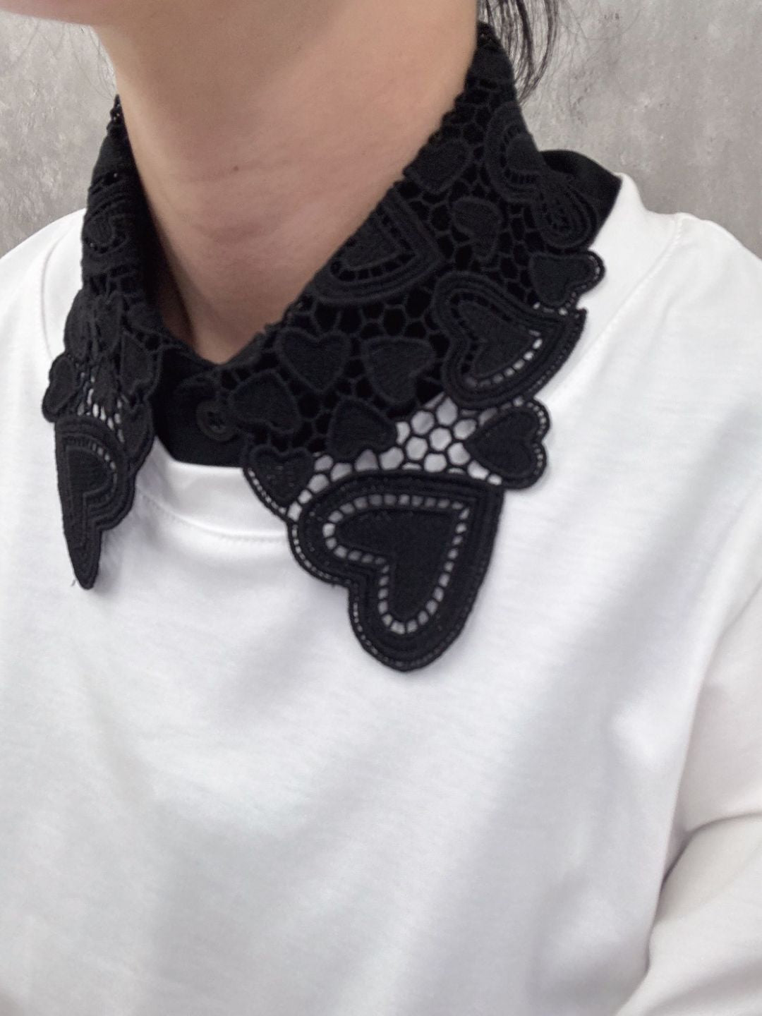 heart lace false collar