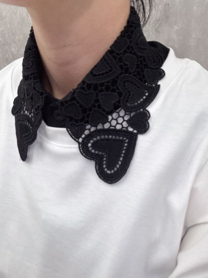heart lace false collar