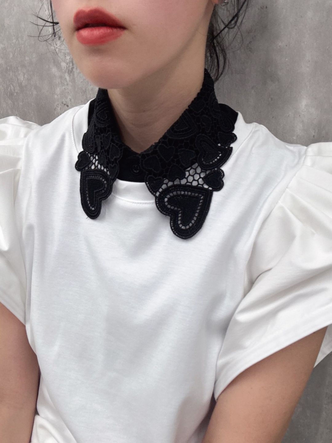 heart lace false collar