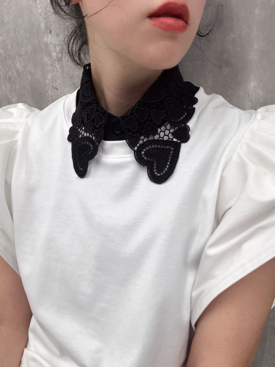 heart lace false collar