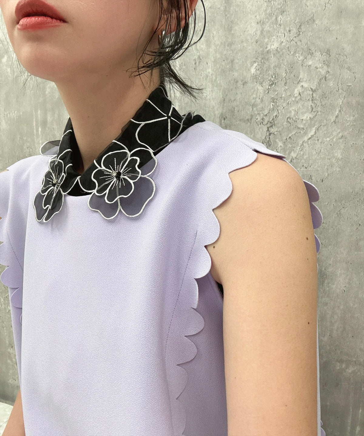 flower organza  false collar