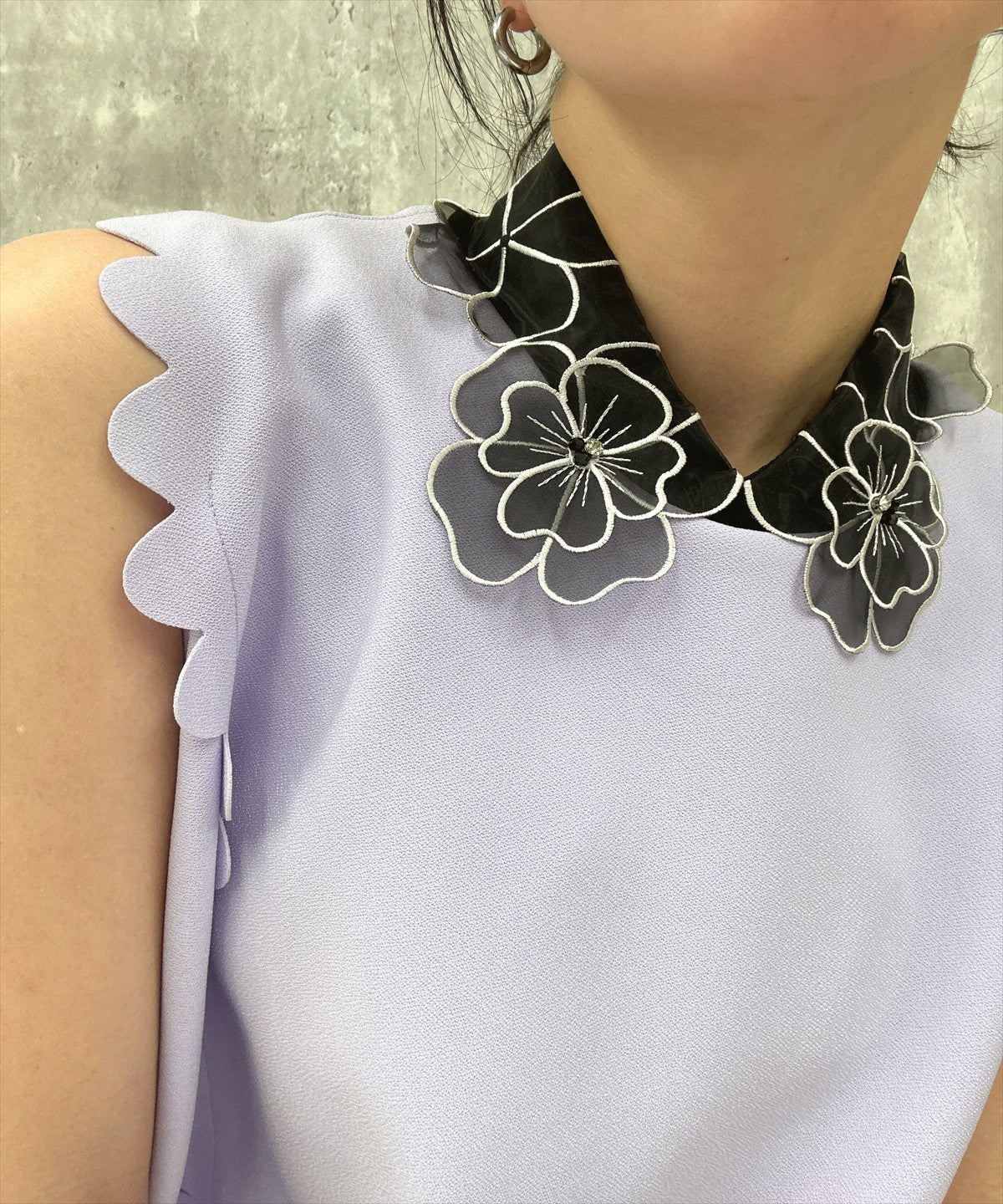 flower organza  false collar