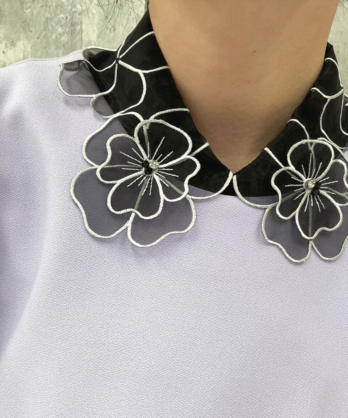 flower organza  false collar