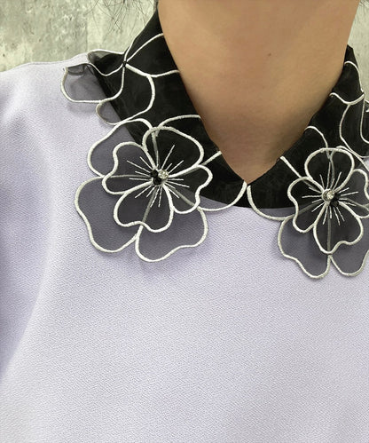 flower organza  false collar